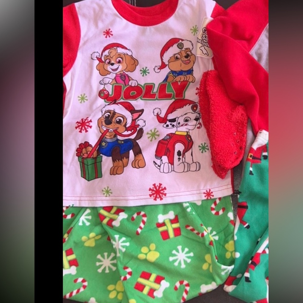 Toddler paw patrol Christmas pjs